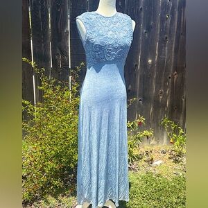Vintage Casadei Blue A-line Full-Length Sample Dress Women’s Size Small